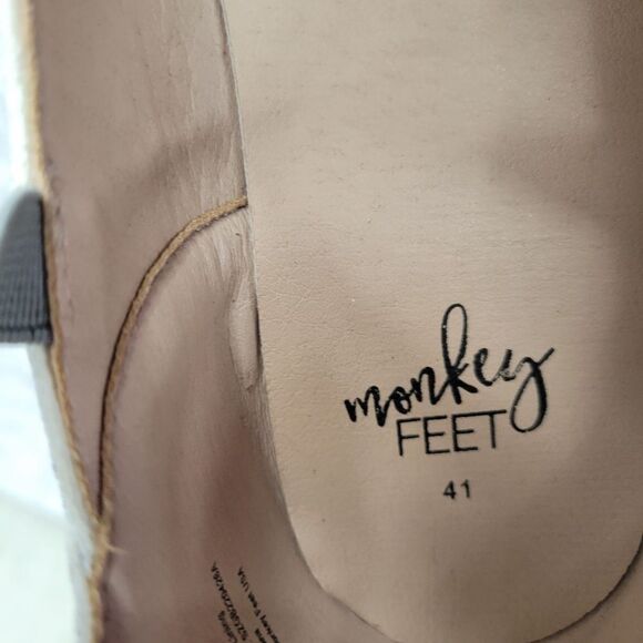 Monkey Feet Women's Euro 41 White Gray Leopard Sparkle Ballet Flats NEW - Picture 6 of 8